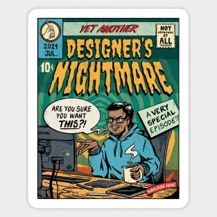 Designers Nightmare Comic Front Page Sticker